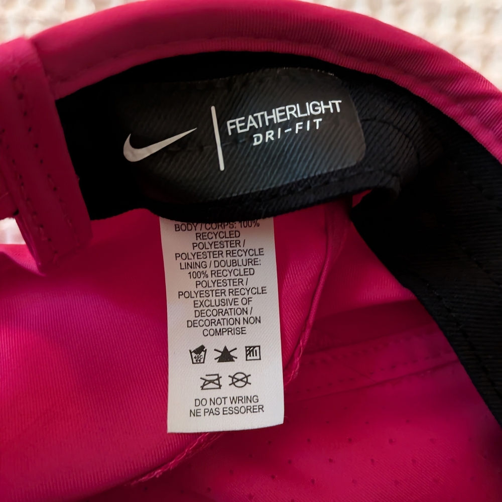 Nike Dri-fit Featherlight Pink Cap Running Hat Dark Fuschia - Picture 7 of 7